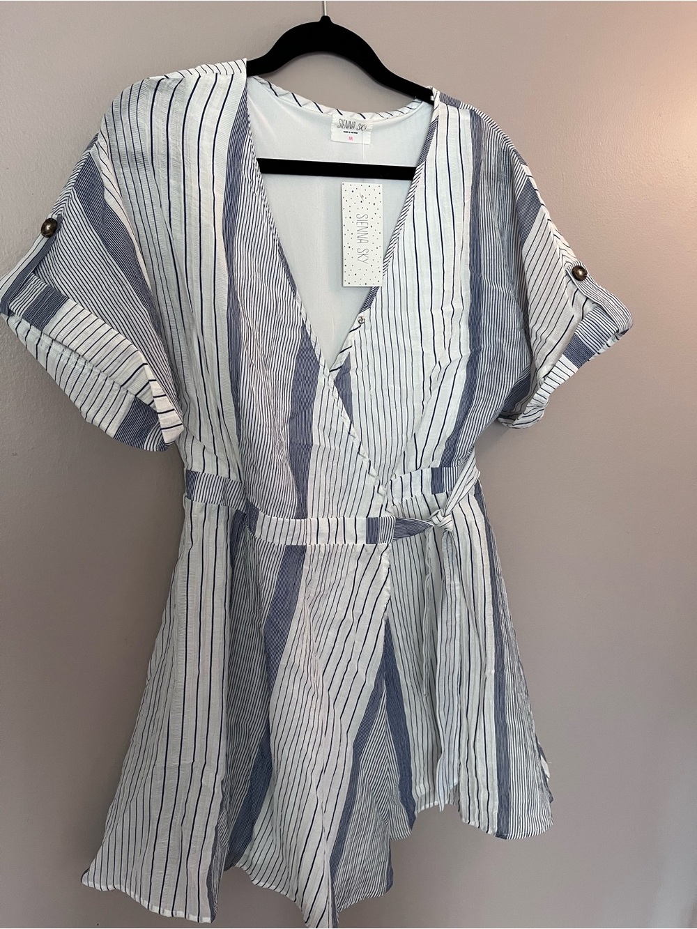 Striped mini wrap Dress